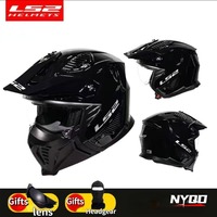 LS2 Dual Sport Motocross Helmet Men Top Quality Motorcycle Helmet Adventure Biker Helmet Off-road Racing Gear OF606