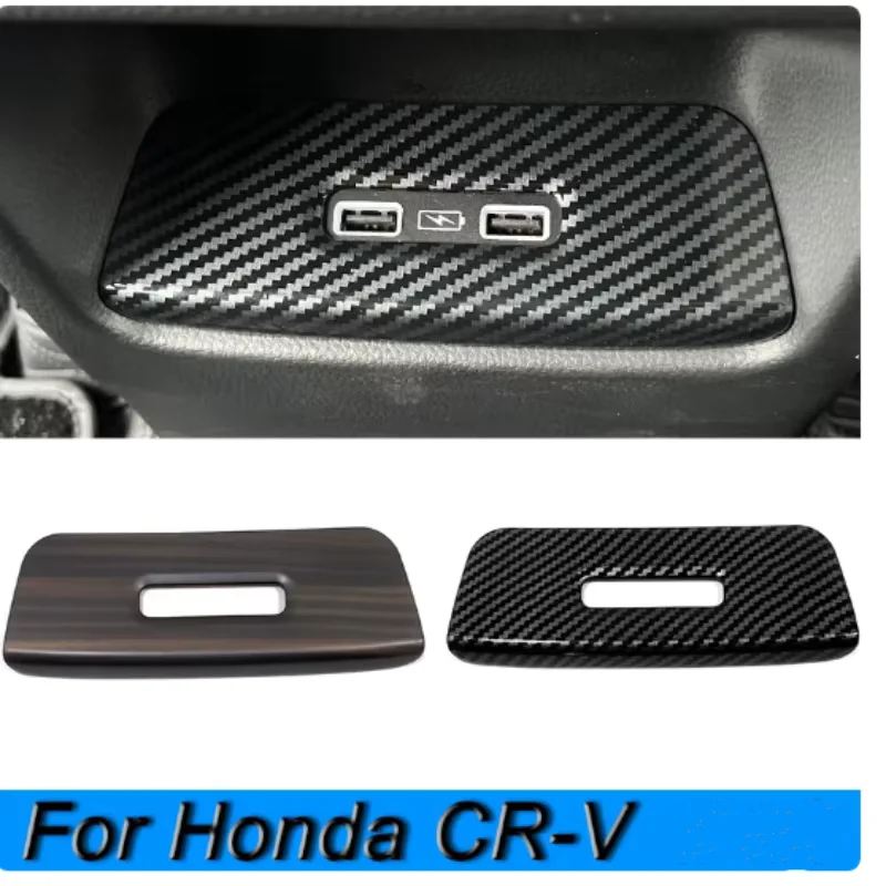 

Abaiwai 3d sticker For Honda Cr-v Crv 2023 - 2025 Carbon Fiber Rear Seat Usb Equip Charging Port Panel Trim Car Styling