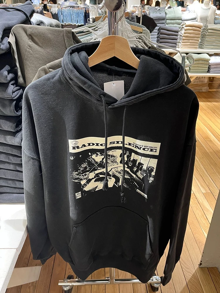 Sudaderas con capucha con gráfico de Rock clásico para mujer, sudaderas cálidas de algodón suave de manga larga para otoño, ropa de calle Vintage Y2k, Tops de talla única