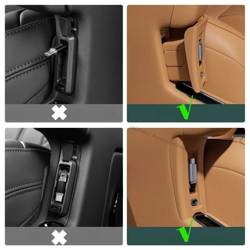 For ZEEKR 9X 2026 Rear Seat Expansion Dock with Fast Charging Retractable Cable 2nd Row USB Charger Extension Adapter Upgrade