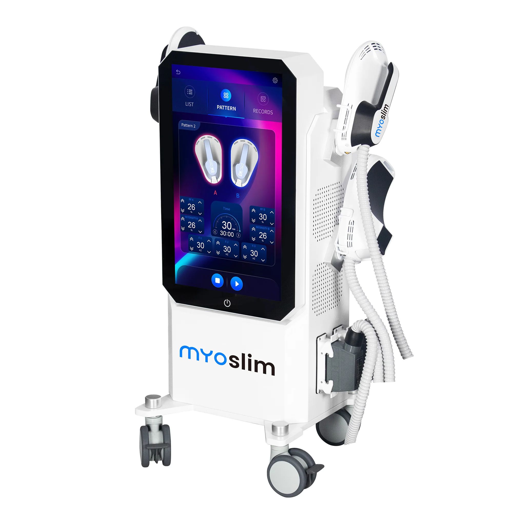 

Аппарат для коррекции фигуры Myoslim EMS Hiemt с 4 манипулами для стимуляции мышц тазового дна, косметологическое оборудование