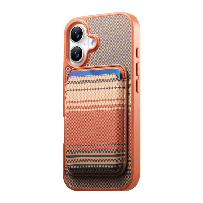 

Luxury Carbon Fiber Texture Slot Card Magnetic Wallet Case For iPhone 12 13 14 15 16 17 Pro Max For Magsafe Shockproof Cover