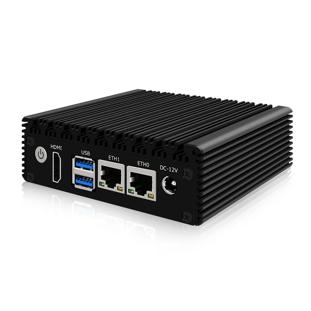 Nowy X86 P2 bez wentylatora Mini PC J4125 N4000 czterordzeniowy 2x i226-V 2.5G Nics przemysłowy miękki Router zapora komputer PC NVMe 2xUSB3.0