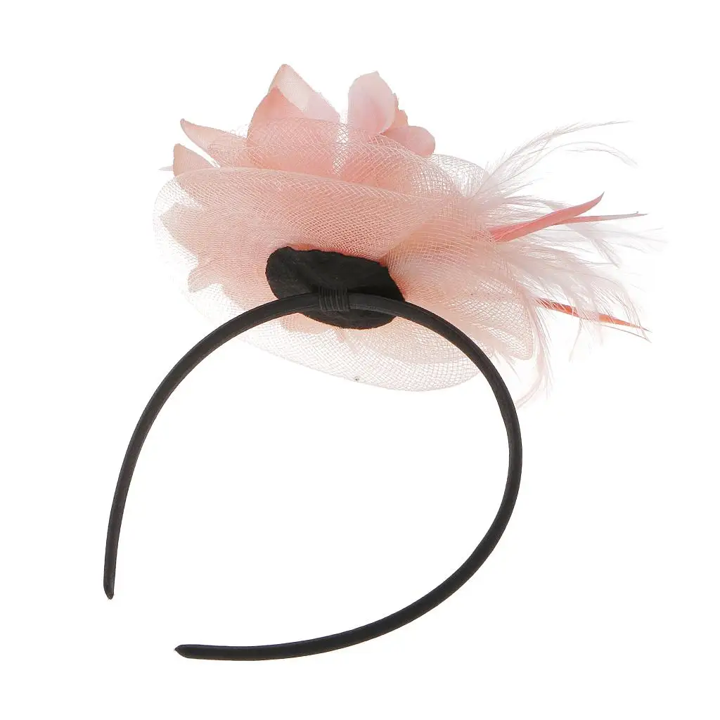 Floral Fascinator Headwear Women Hairband Head Wreath with Flowers for Bridal Party Event Evening