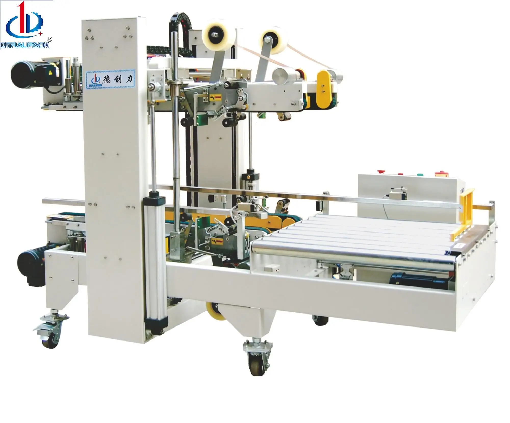 DPH-50 Carton Packaging Box Machine Automatic Top Bottom Corner Edge Tape Carton Sealing Machine
