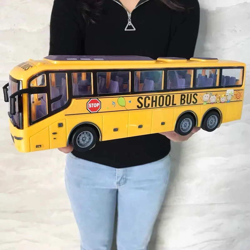 Rc Bus Electric Remote Control Car with Light Tour Bus School City Models Toys Radio Controlled Machine Kids Xmas Gift