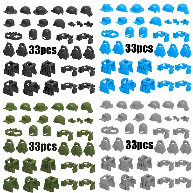 

WW2 Military Building Blocks Solider Figures Gifts Accessories Vest Hemelt Backpack Belt MOC Mini Bricks Kids Toys