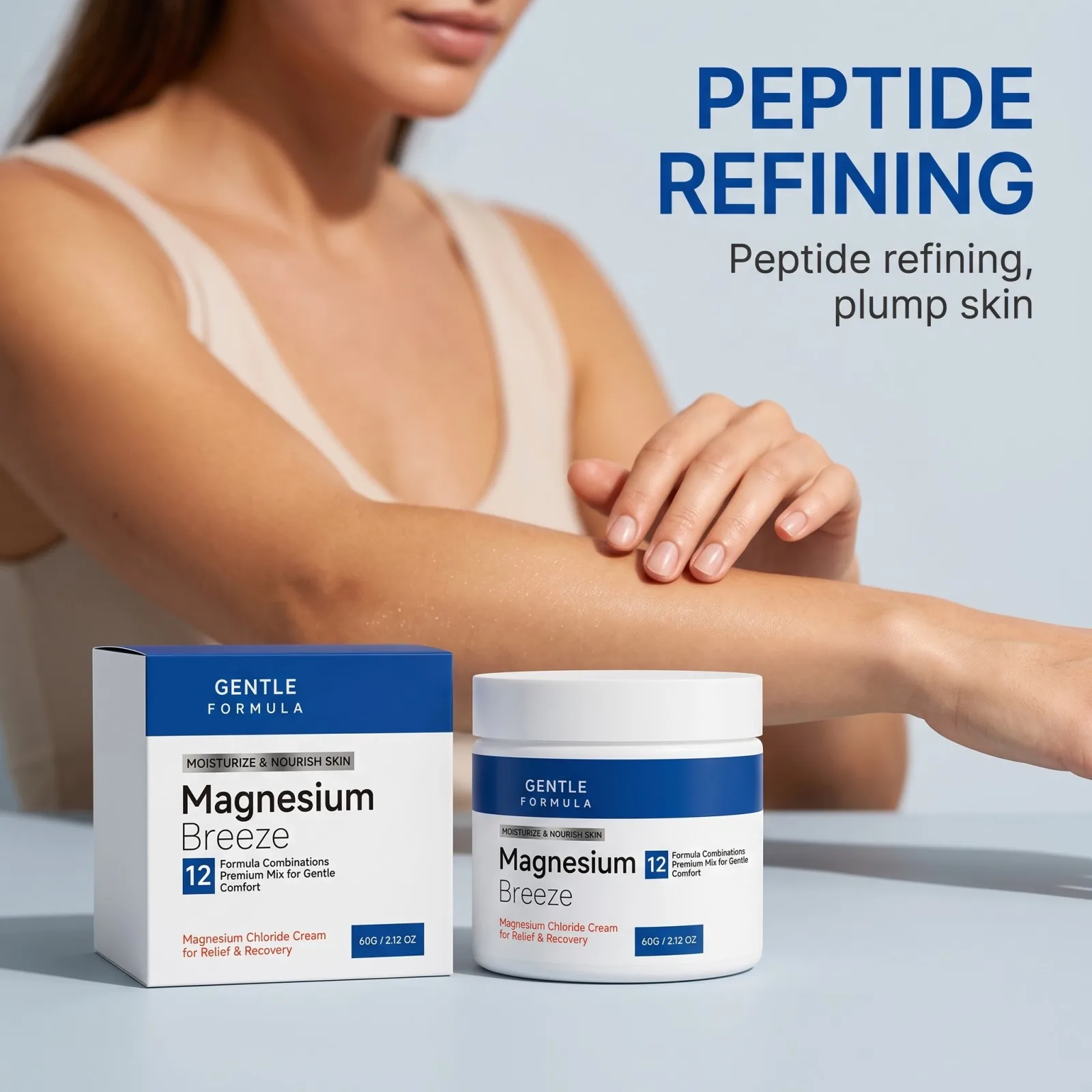Magnesium-Körpercreme 60g, Post-Workout-Massage, Entspannung vor dem Schlafengehen, Beruhigend, Feuchtigkeitsspendend für Gelenke und Knie, Sanfte Hautpflege – Detail 3