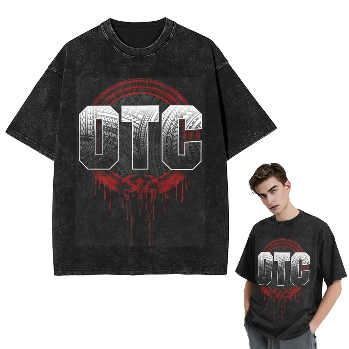Streetwear T-Shirts Wrestler Roman Reigns Wrestling  Washed T Shirt Short Sleeve Hip Hop T-Shirt Tops Tees for Men Women