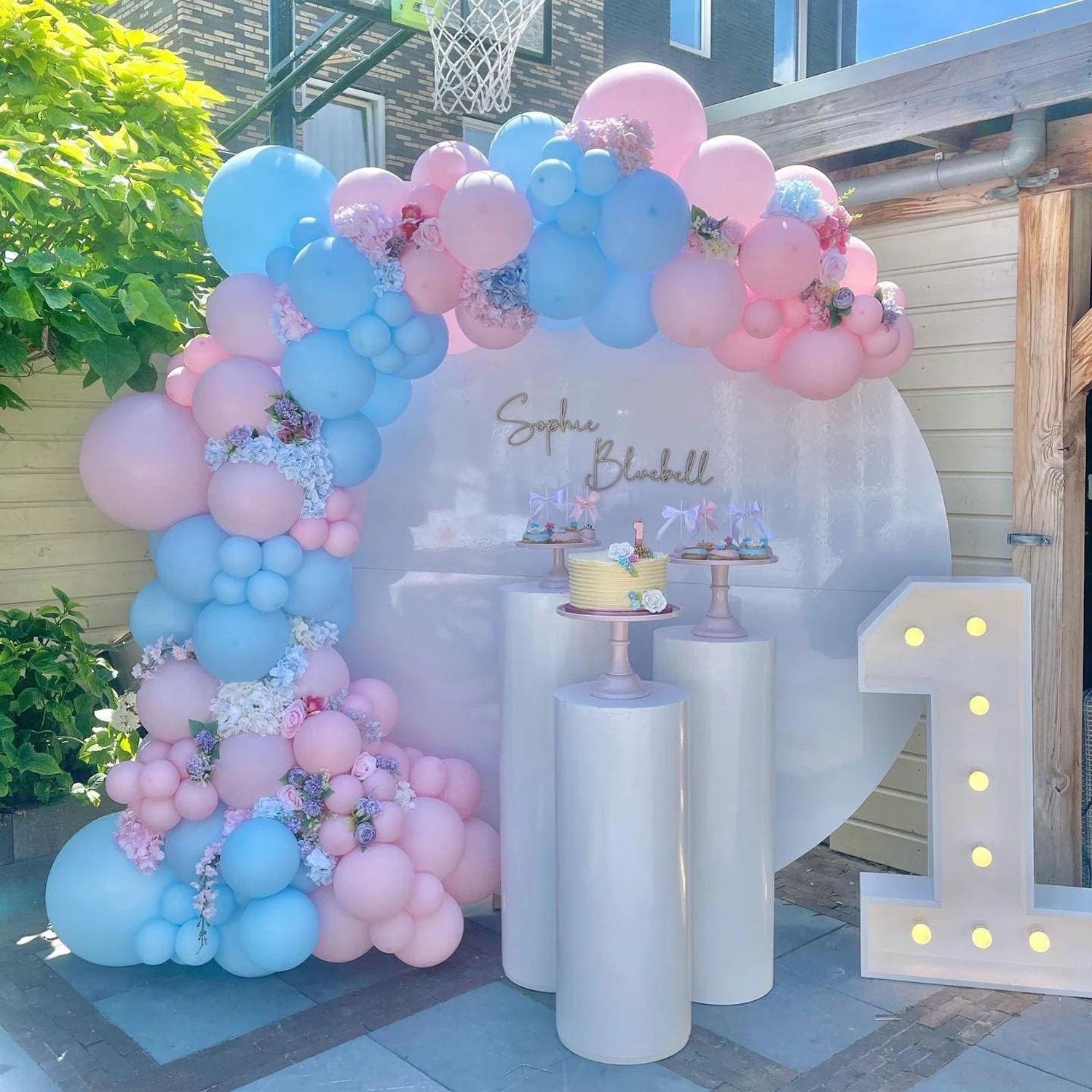 116-teiliges rosa und blaues Latex-Ballon-Set, geeignet für Geburtstagsfeiern, Hochzeiten, Valentinstagsfeiern und Dekoration
