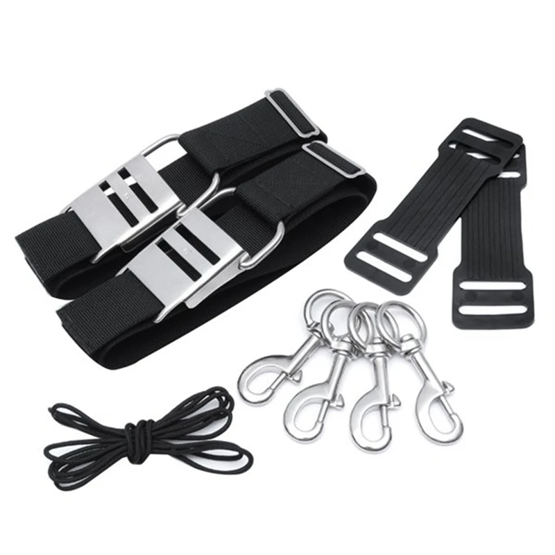 1Set Technical Diving Sidemount Harness BCD Backplateless Scuba Diving Accessory Set Scuba Diving Stainless Steel + Nylon