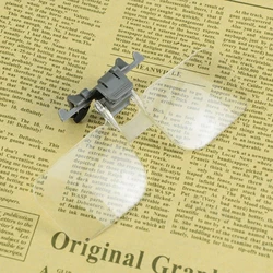 2X Magnifier Head Mount Glass Glasses with Clip For Clip On Spectacles Magnification Magnifier Clip On Eyeglass Loupe