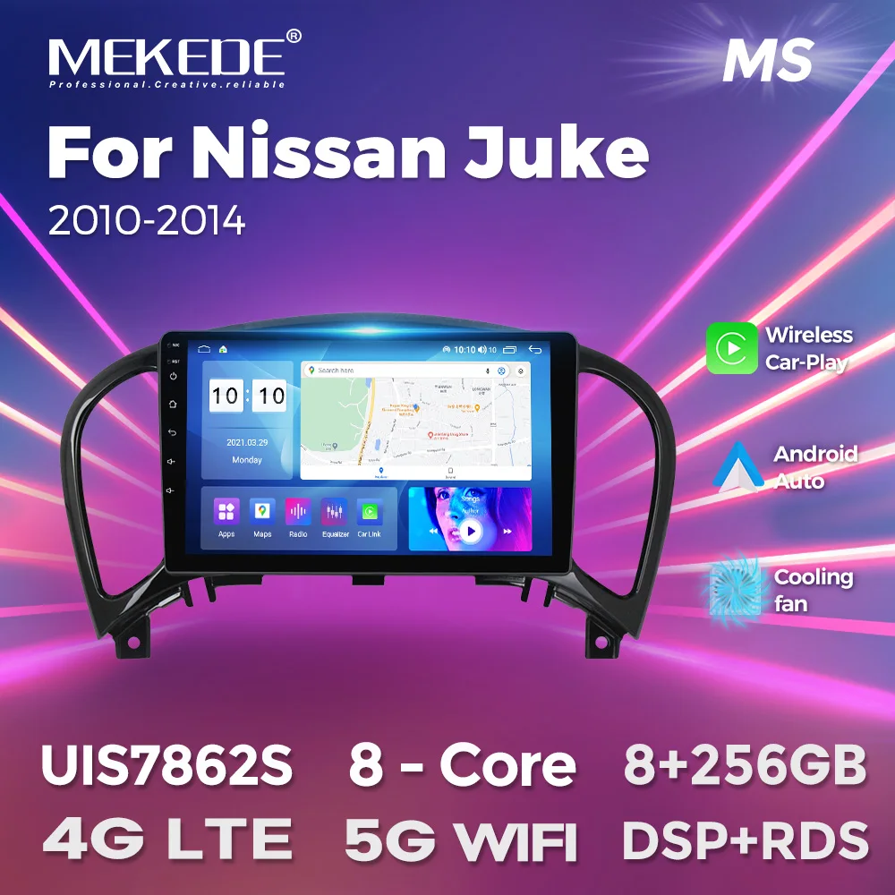 

MEKEDE 9-inch Car Smart System Multimedia Player Wireless Carplay Android Auto 8-core For Nissan Juke 2010-2014 Car Radio LTE BT