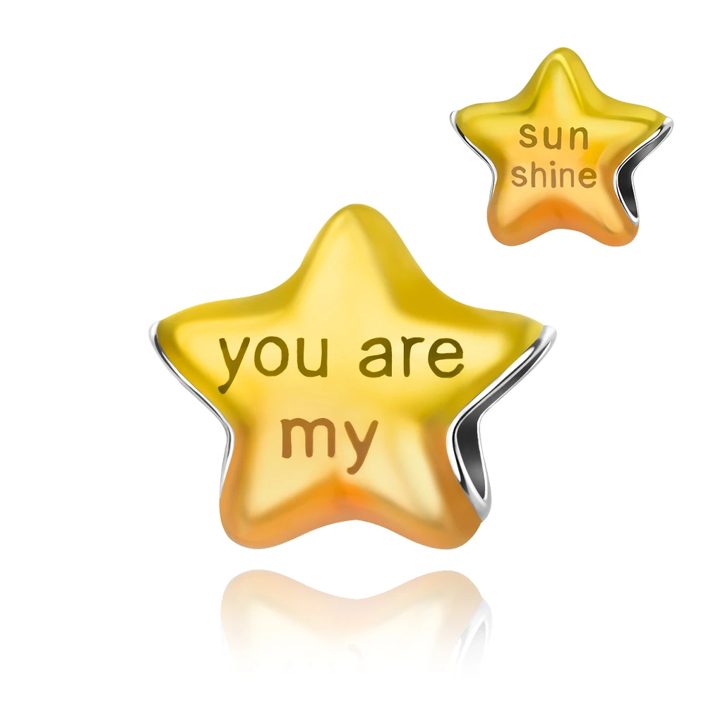 

Ahthen 925 Sterling Silver Hot Sale Beads Pentagram Dangle Charm fit Snake Chain Bracelets Necklaces for Women Jewelry Making