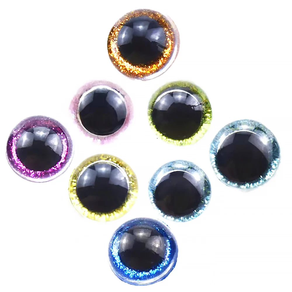 20PCS 3D Glitter Plush Plastic Safety Eyes for Toys Amigurumi Doll Making Eyes for Diy Dolls Mix Animal 10/12/14/16MM-30MM