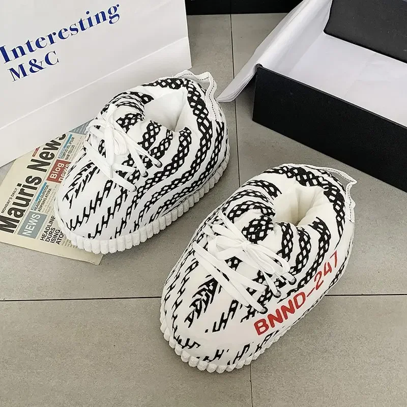 SALE Random pair Cute Cartoon 36-43 Warm Women's/Men Winter Cotton Cute Shoes Woman Male Foam Sneakers Bread Fat Slippers Size