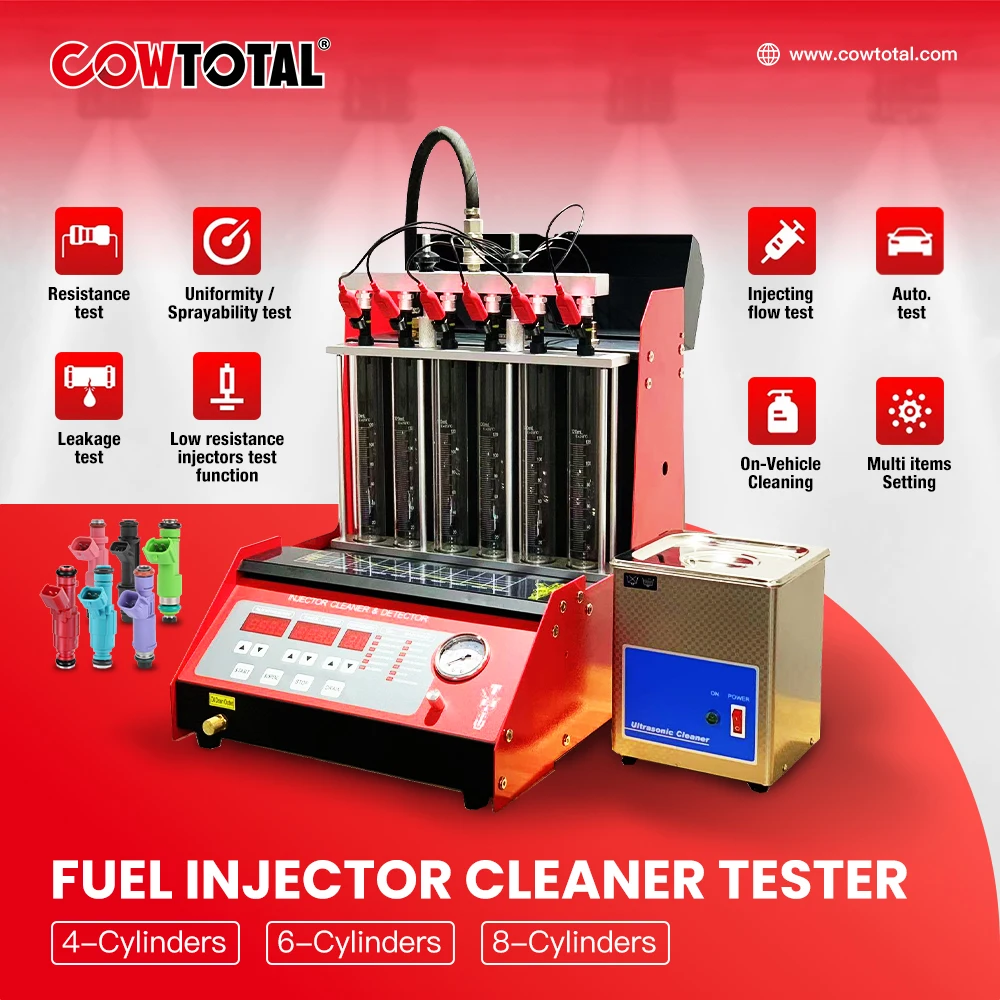 Original Car Fuel Injector Tester Cleaning Machine 4 6 8 Cylinders