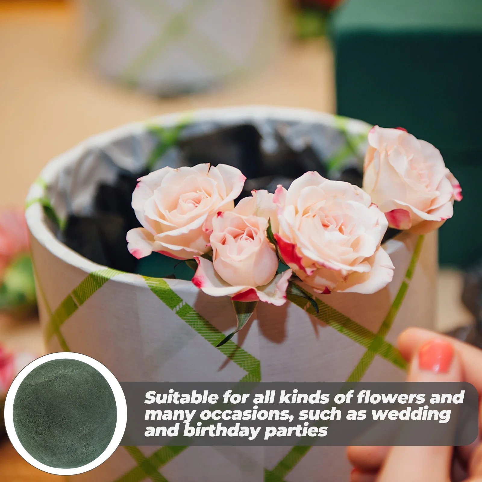 

6 pcs 12Cm Flower Mud Board Props Green Floral Foam For Wedding Birthday Party Artificial Flowers Arrangement Garden Tools