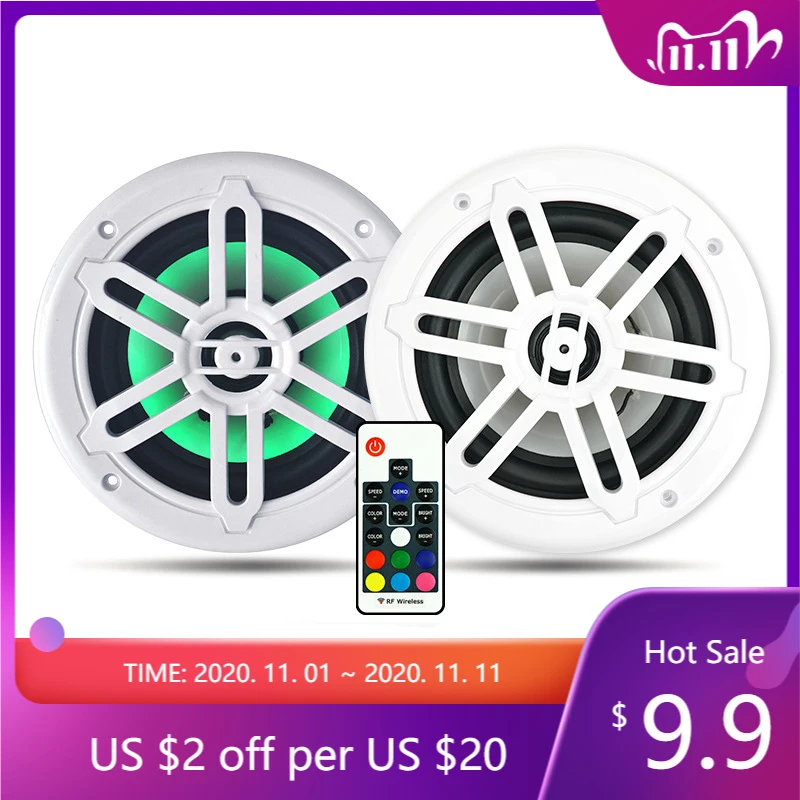 STLF Яхта Красочный водонепроницаемый динамик Пульт дистанционного управления Изменение цвета 12 В Морской динамик высокого тока Водонепроницаемый и устойчивый к ржавчине