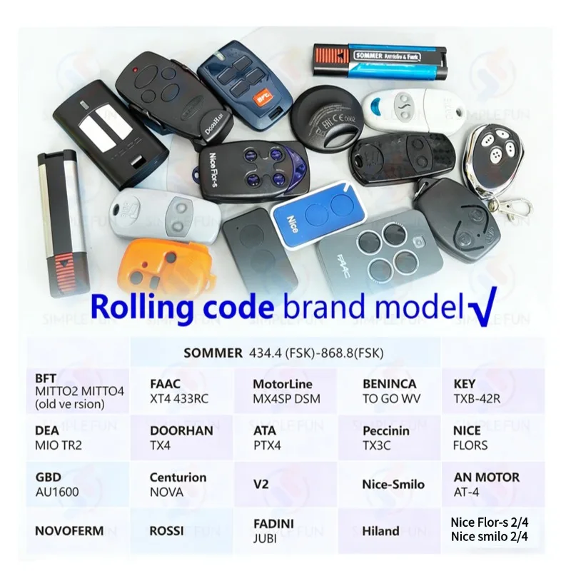Dual Mode Multi Frequency Garage Door Clone Remote Control For Fixed Code 300-915MHz Copy Emitter RF Transmitter Duplicator 1Pc