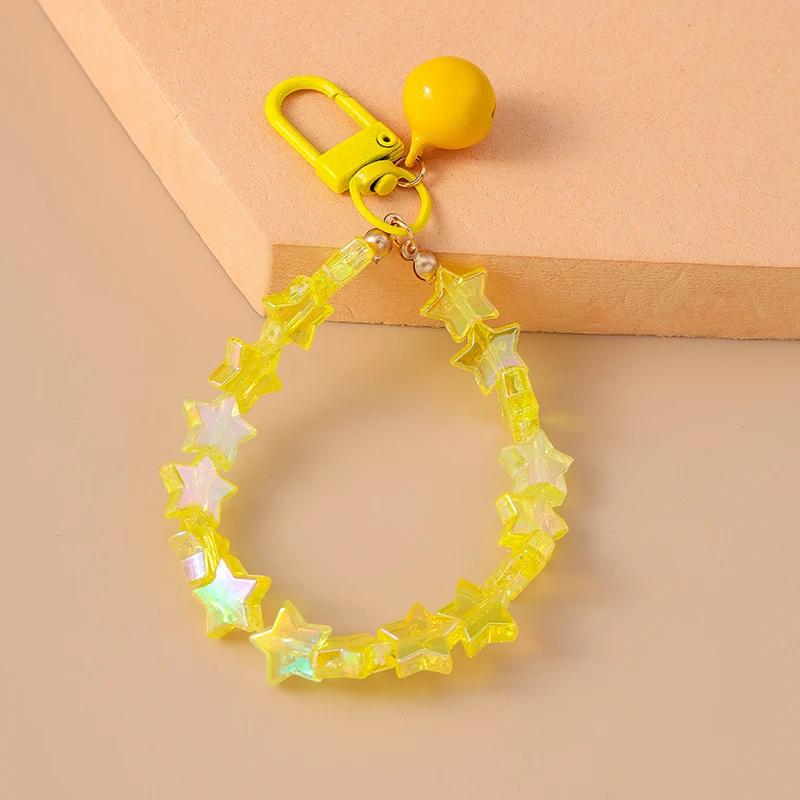 Mode Bunte Handgemachte Stern Perlen Armband Glocke Schlüsselbund für Auto Schlüssel Frauen Männer Handtasche Anhänger Schlüsselanhänger DIY Schmuck Geschenke – Detail 10