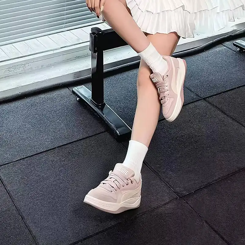 PUMA Dusty Pink Off White Suede Retro Skate Sneakers, Chunky Sole Unisex Lightweight Daily Casual Fashion Shoes 402510-11