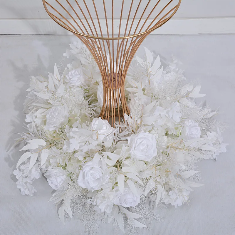 Artificial Flower Ball Dinner Table Decor Wedding Table Centrepiece Flower Wreath Candlestick Decor Floral Arrangement Road Lead