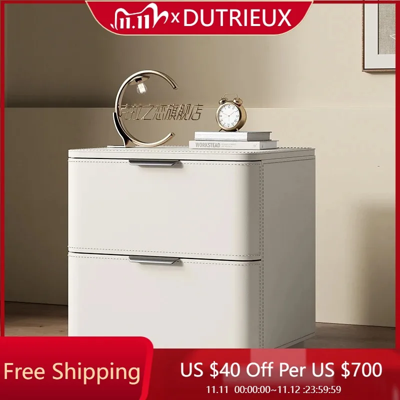 

White Luxury Nightstand Aesthetic Drawers Modern Nordic Bedside Table Creative Minimalist Mesitas De Noche Ornaments Home Decor