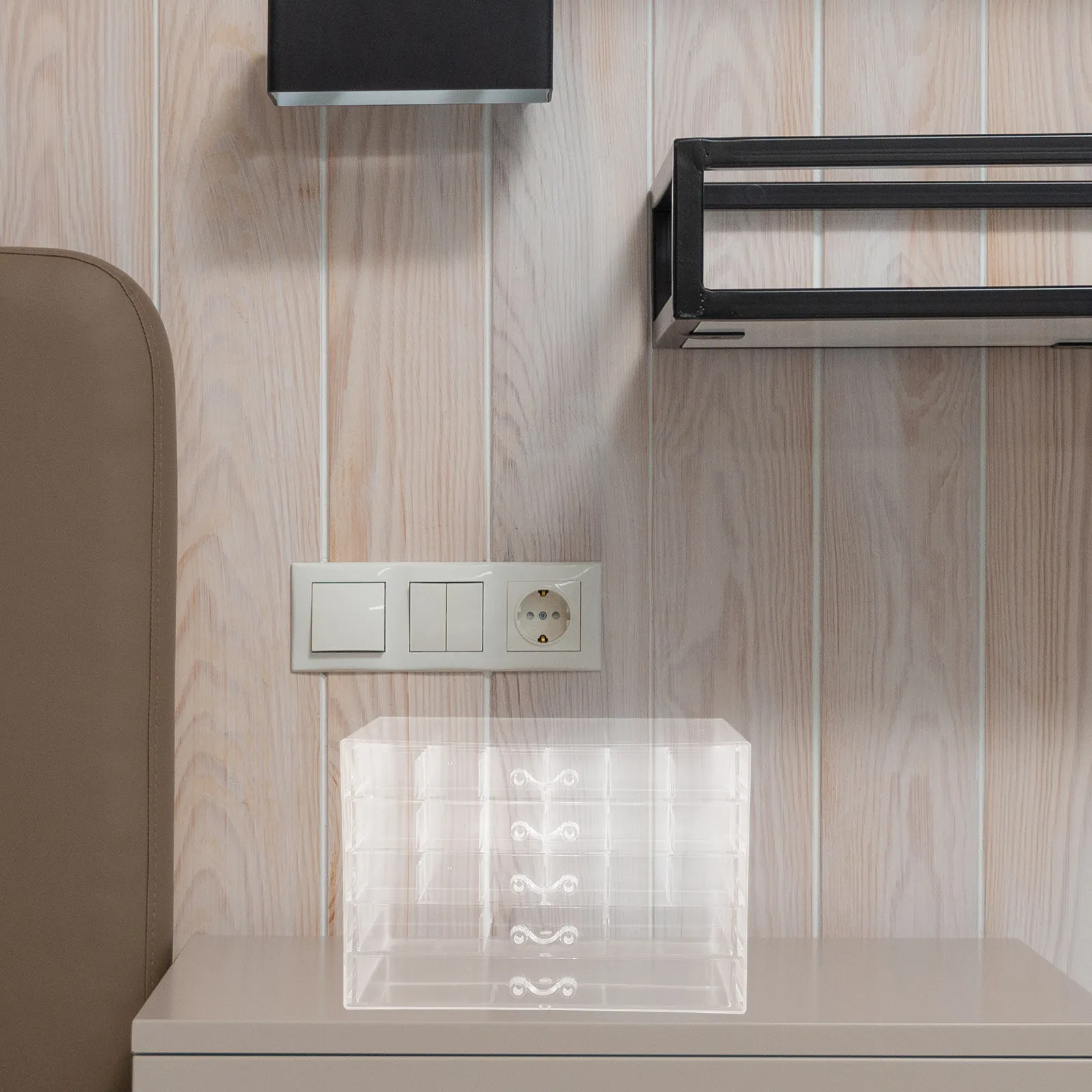 

Органайзер для украшений: 5-слойный прозрачный ящик для хранения серег, штабелируемый минималистичный футляр для украшений для спальни, туалетного столика, комода