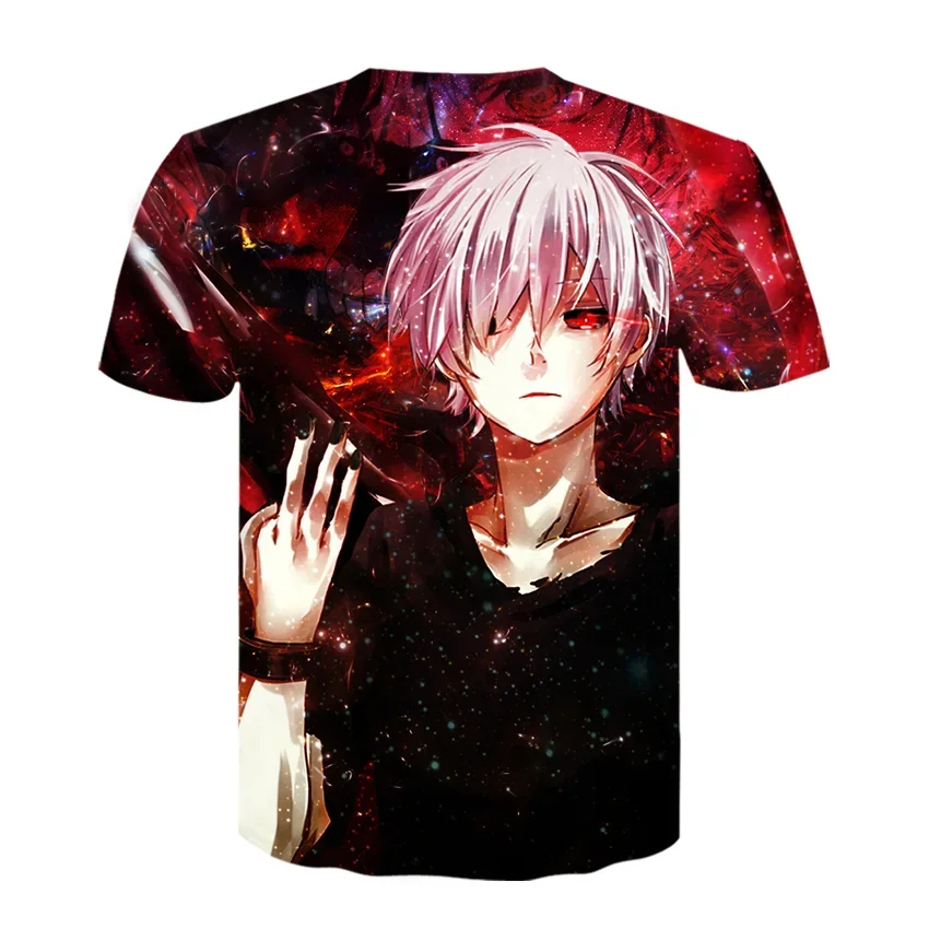 New Summer  Cartoon Tokyo Ghoul   Men Women Cool Unisex Harajuku Oversized Round Neck Top Hip Hop Punk T-shirt