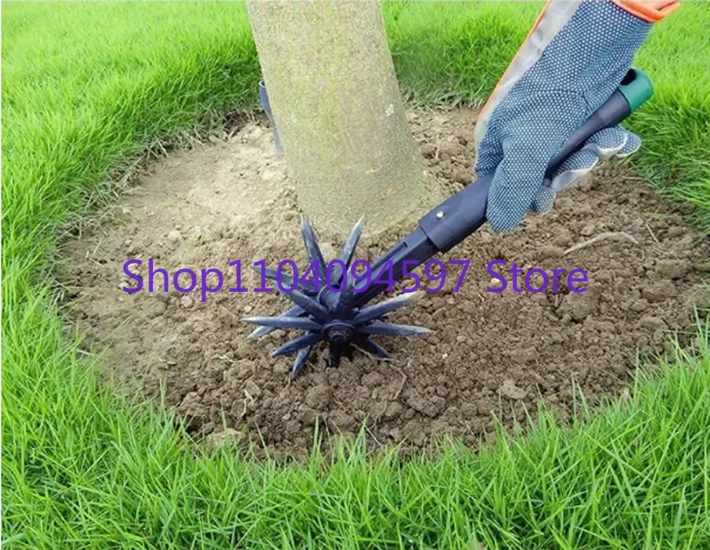 

Rotary Cultivator Garden Lawn Ripper,Adjustable Gardening Rotary Tiller and Hand-Held Garden Cultivator Tool Soil Plowing Tool