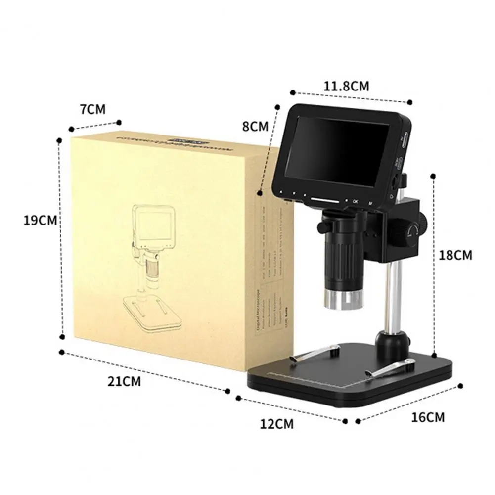 Цифровой микроскоп 4,3 дюйма, микроскоп с монетами 500/1000X FHD 1080P, видеомикроскоп для взрослой пайки с 8 светодиодами, Прямая поставка