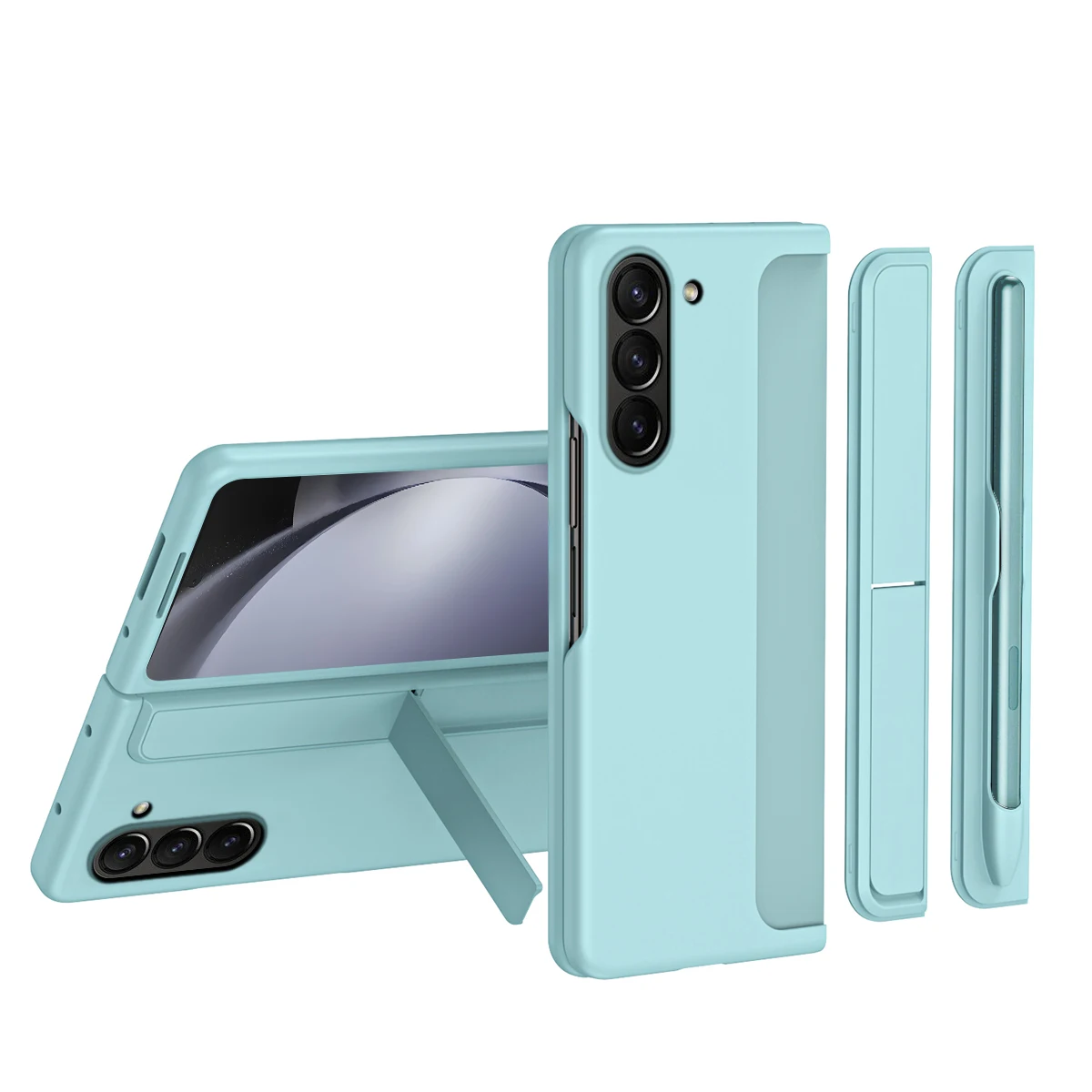 

For Samsung Galaxy Z Fold 6 5 4 3 Case Skin Friendly Matte With Removable Pen Slot Kickstand Shockproof Folding Protective Cover