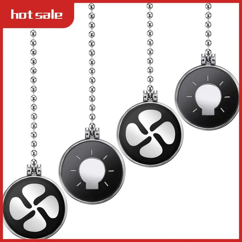 

A74P-Ceiling Fan Pull Chain Set, 4Pcs Light Bulb And Fan Pattern Pull Chain Ceiling Fan Chain Extender With Ball Fan Chain