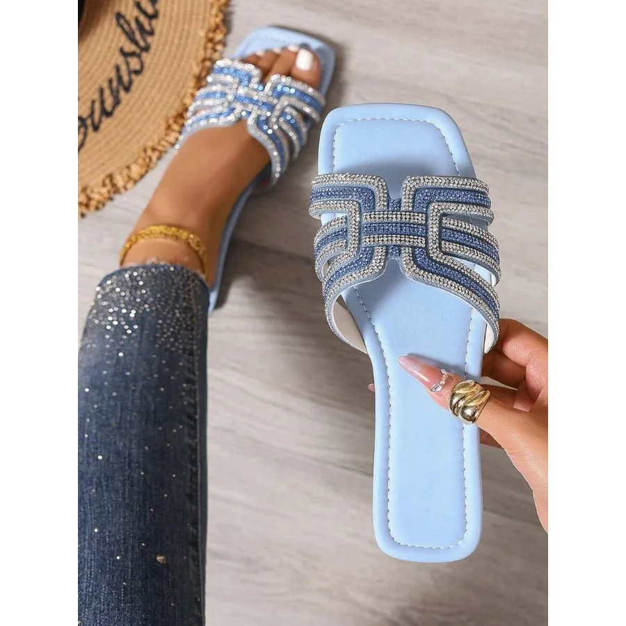 

New Spring/Summer Fashion Brand H-Design Slip-On Slide Sandals For Women Casual Slip-On Roman Style Slippers Comfortable Flat S