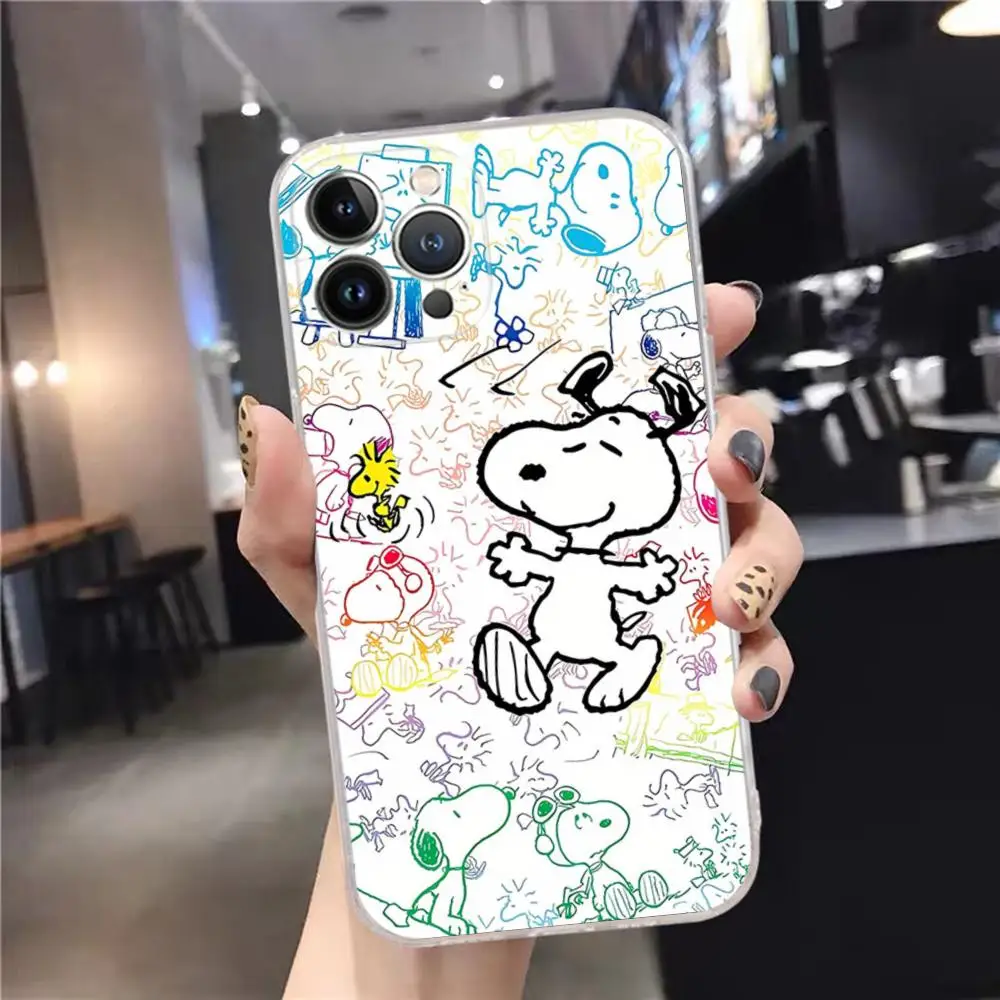 Cartoon S-Snoopys-Dog Phone Case For iPhone 15 14 11 12 13 Mini Pro XS Max Cover 6 7 8 Plus X XR SE 2020 Funda Shell