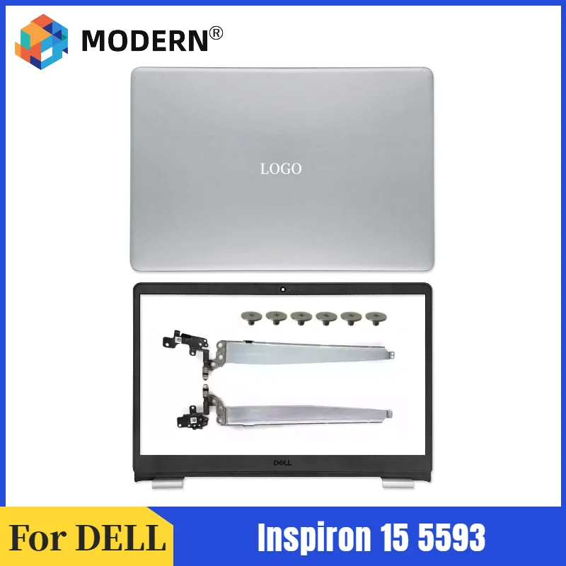 New Lapatop LCD Back Cover/Front Beze/Hinges For Dell Inspiron 15 5593 032TJM 32TJM 0YCYPN Sliver