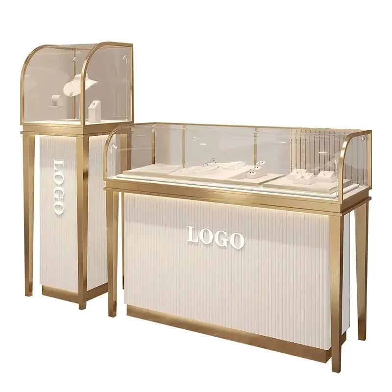 Jewelry Showcase Gold Silver Accessories Counter Jade Watch Glasses Counter Showcase Glass Showcase