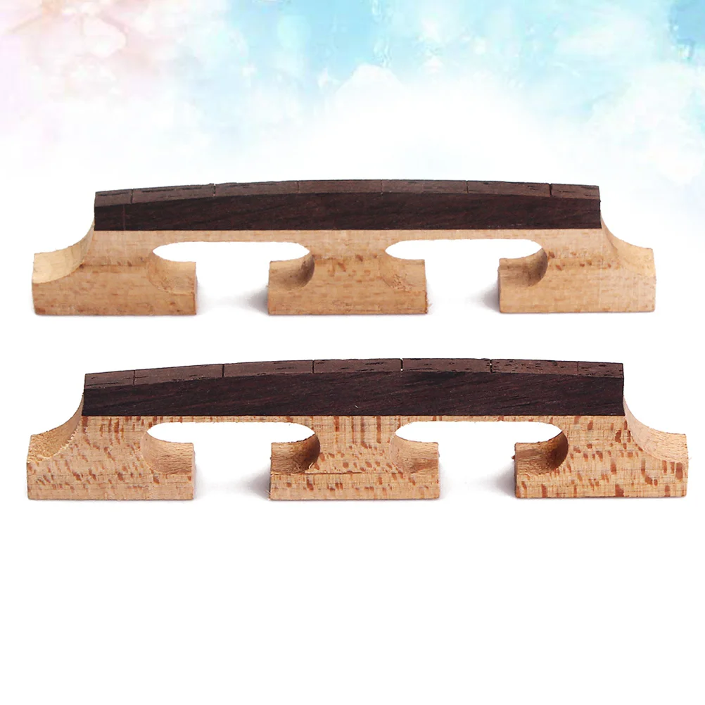 2 PCS 6 Strings Banjo Bridge Rosewood Three Legged String Instruments Parts for Ukulele Guitar Banjo