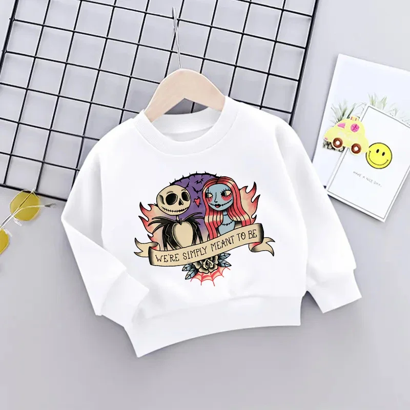 Jack Skellington Children Pullover Nightmare Before Christmas Hoodie Kid Casual Clothes Little Baby Cartoon Boy Girl Sweatshirts