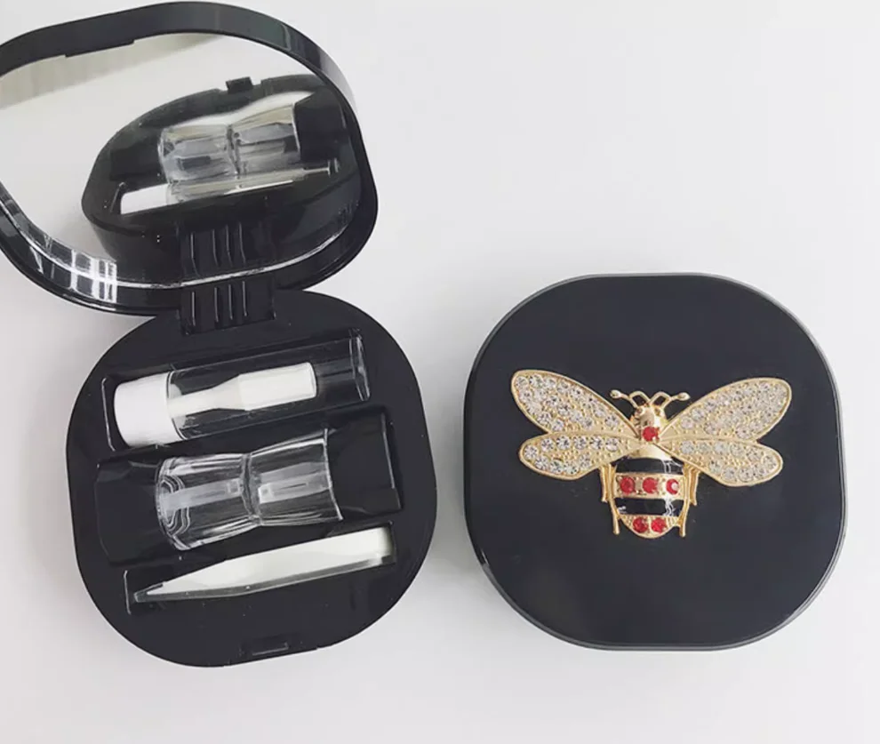 

2025 Bee decoration Contact Lens Case Portable Travel Contact Lens Storage Box Mini Contact Lenses Case Gift H5
