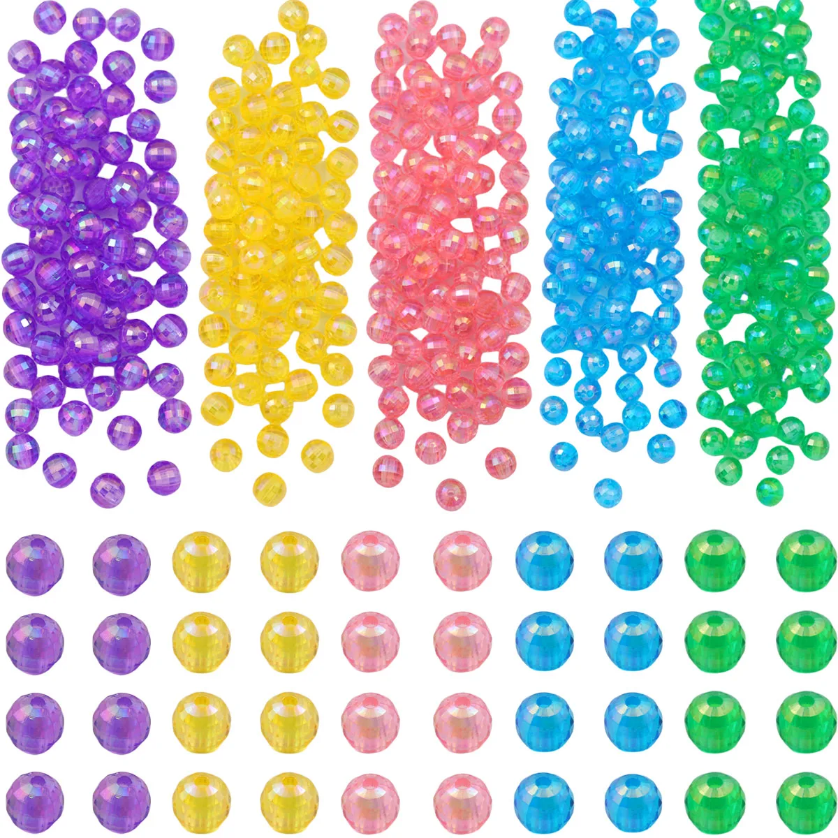 8 مللي متر 100 قطعة مستديرة 96 الأوجه كريستال أكريليك فضفاض خزر عازل بالجملة السائبة مجموعة لصنع المجوهرات أساور النتائج #4