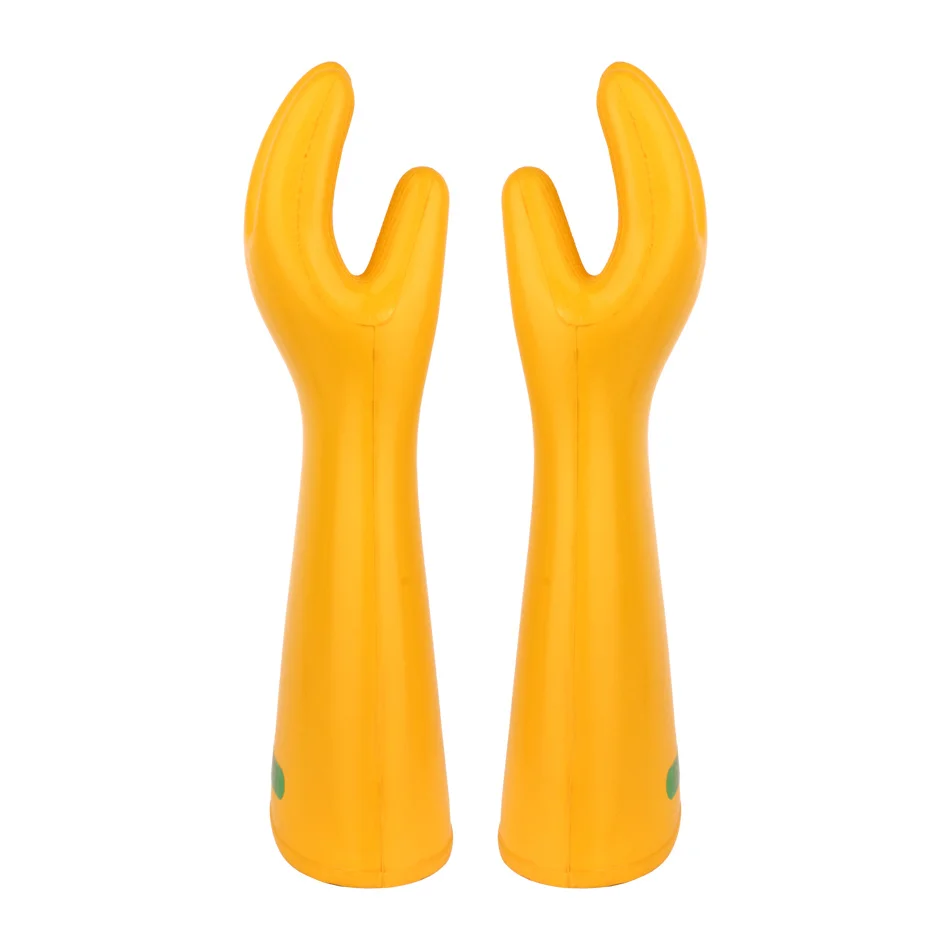 Guanti isolanti elettrici in gomma gialla 2025 Tensione di prova 35KV 27,5KV Tensione di lavoro Lunghezza 410 mm Funzione antiscivolo