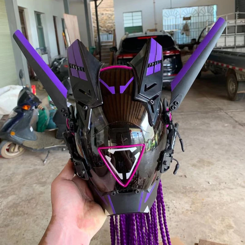 

Mask Mask Halloween Carnival Purple White Light Cable Dreadlocks Configuration halloween mask