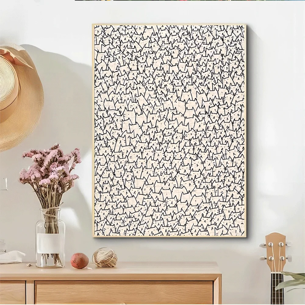 1000pcs Cat Silhouette Jigsaw Puzzle - Dense Challenging Puzzle for Adults & Families, DIY Home Decor Brain Teaser with Mixed
