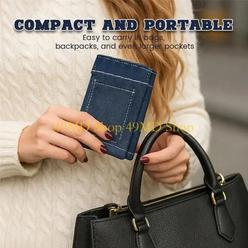 49MD Efficient Wallet Foldable Jeans Compact Holds Bills Card Keys Neatly Practical Life