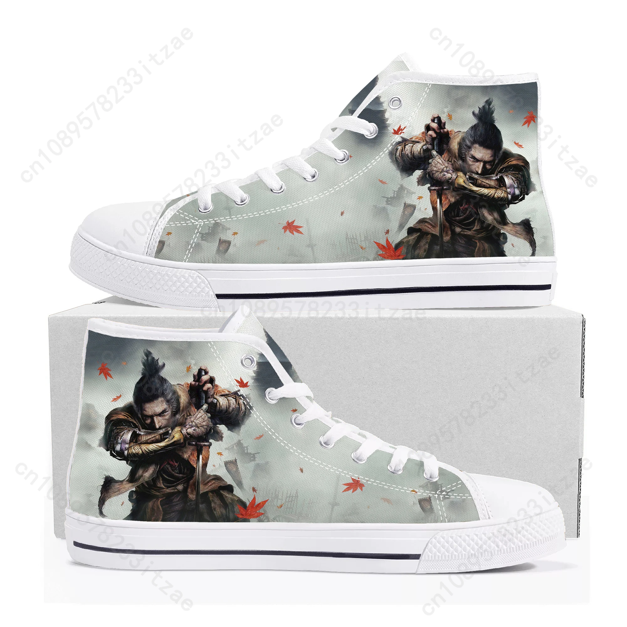 

Sekiro Wolf High Top Sneakers Mens Womens Teenager High Quality Canvas Sneaker couple Casual Shoe Custom Shoes