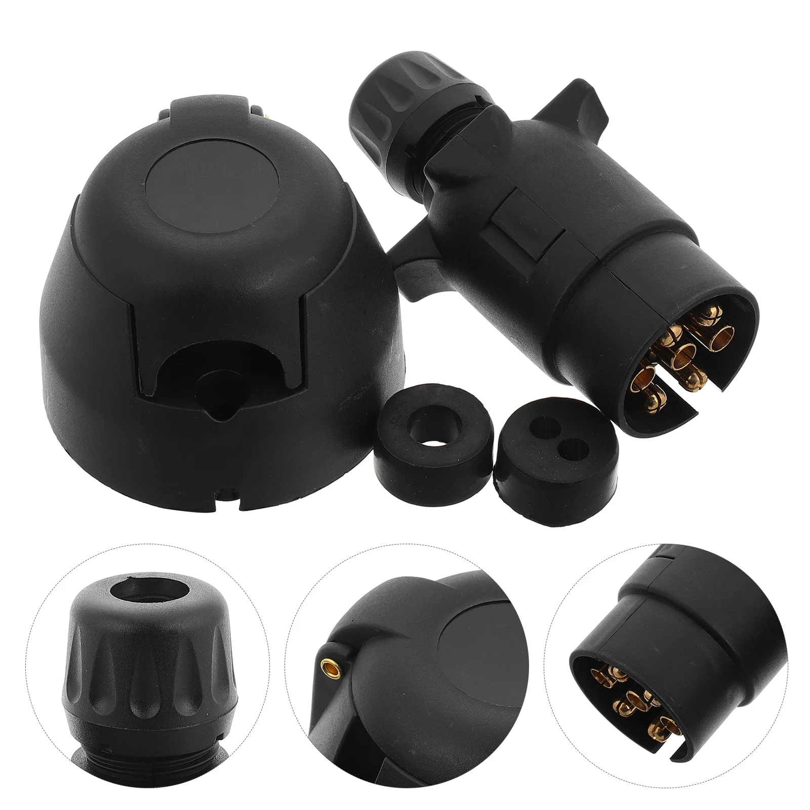 

1 комплект, 1 комплект, 7-контактный разъем для прицепа, адаптер, резиновые подушечки, водонепроницаемые для грузовиков, велосипедов, прицепов, жгут проводов, конец розетки