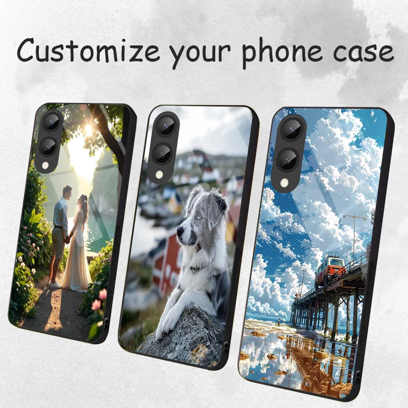 

Custom Tempered Glass Case For Samsung S25 Edge S24 Galaxy S20 S21 S22 S23 FE Plus Note10 20 Pro Ultra Personalize DIY Cover