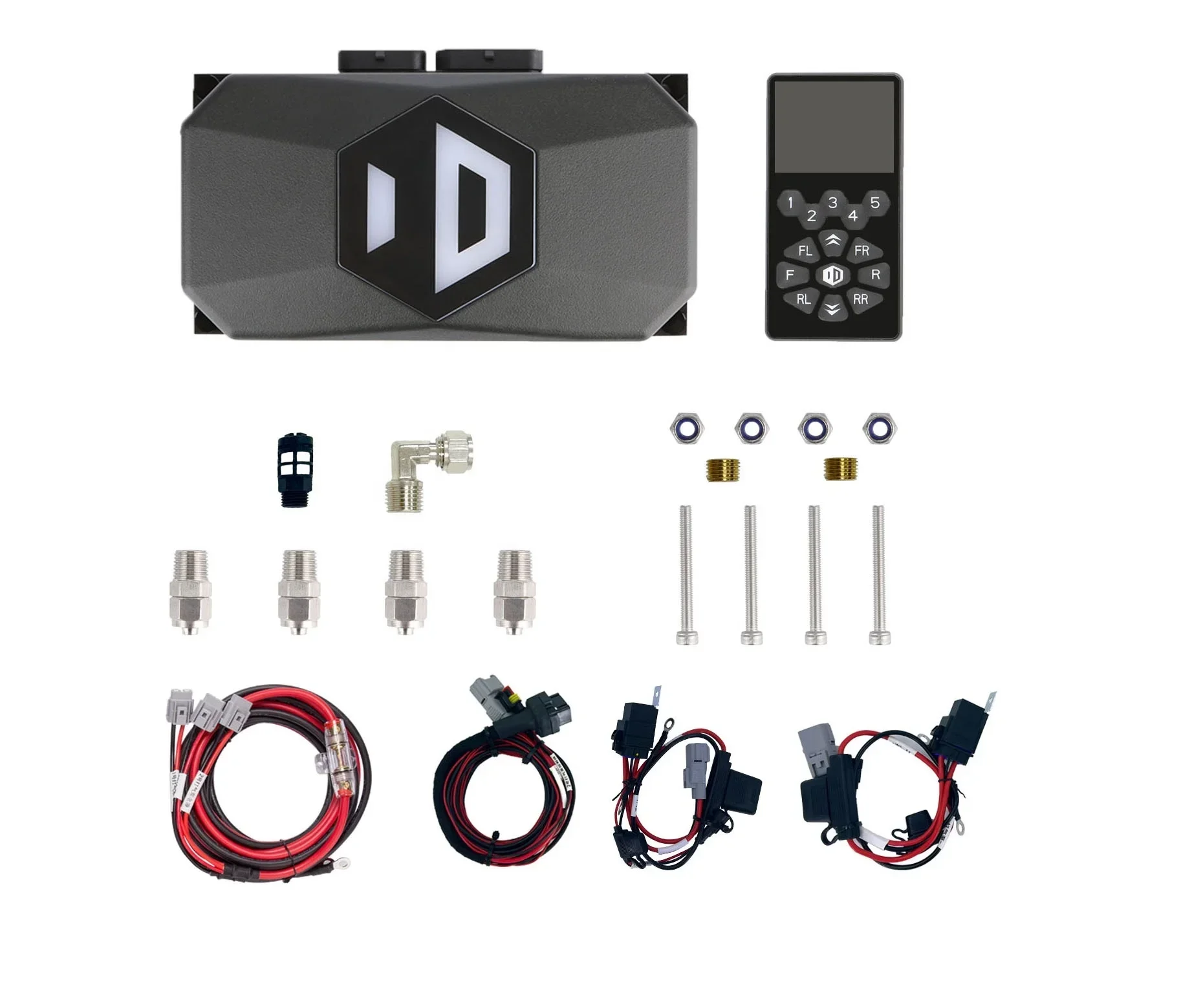 Universal remote four ways preset pressure air suspension control system